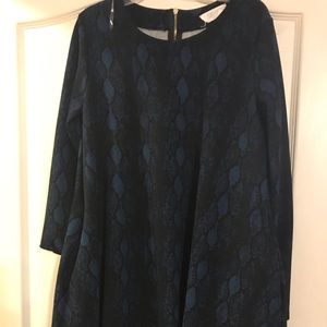 Peach Love blue snake print dress